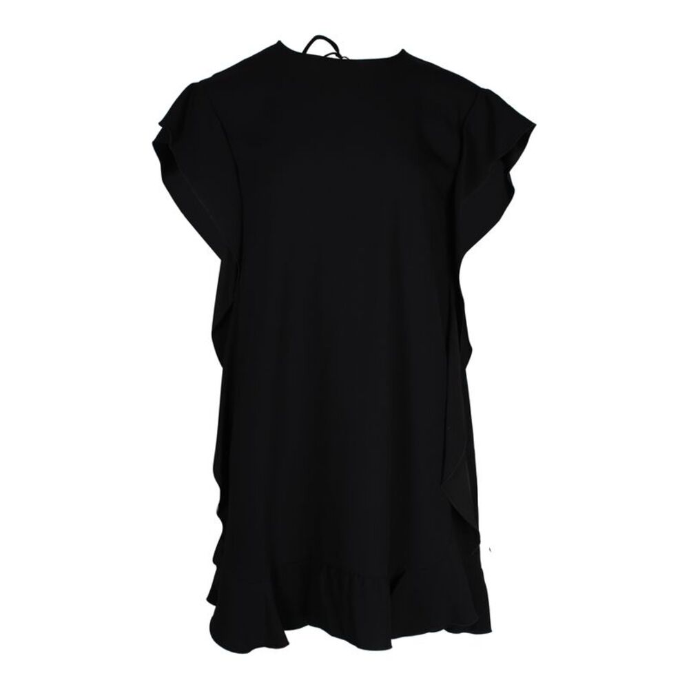 Red Valentino Ruffled Mini Dress in Black Acetate